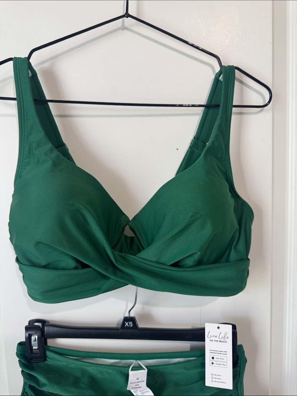 Cupshe Emerald Green Twist-Front High-Waist Bikini - Picture 3 of 3